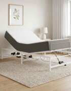 vidaXL Електрическа регулируема рамка за легло Бяло 75 x 190 cm
