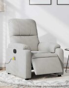vidaXL Електрически масажен наклоняем стол светлосив