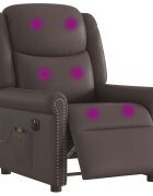 vidaXL Електрически масажен реклайнер стол кафяво изкуствена кожа