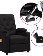 vidaXL Електрически масажен стол черен изкуствена кожа