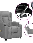 vidaXL Електрически масажен стол сив изкуствена кожа