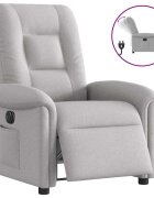 vidaXL Електрически наклоняем стол облачно сив текстил