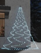 vidaXL Елха за стена с метална кука 260 LED студено бяло 3 м вътре вън
