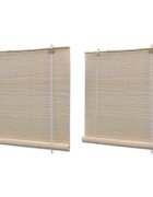vidaXL Естествени бамбукови ролетни щори 2 бр 120x160 см