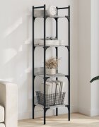 vidaXL Етажерка 4 нива сив сонома 35x30x1385 см инженерно дърво