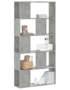 vidaXL Етажерка 5 рафта бетонно сив 805x235x1625 см инженерно дърво