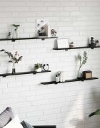 vidaXL Етажерка Борд 3 нива 4 бр. 100 x 10 x 15 cm Черен