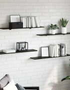 vidaXL Етажерка Борд 3 нива 4 бр. 100 x 20 x 15 cm Черен