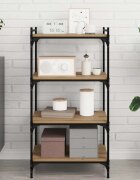 vidaXL Етажерка Борд 3 нива 4 бр. 60 x 40 x 15 cm Инженерна дървесина