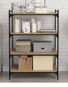 vidaXL Етажерка Борд 3 нива 4 бр. 80 x 40 x 15 cm Инженерна дървесина