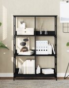vidaXL Етажерка черна 785x33x1175 см инженерно дърво