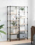 vidaXL Етажерка дъб сонома 100x32x170 см инженерно дърво и желязо