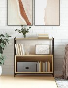 vidaXL Етажерка дъб сонома 80x30x785 см инженерно дърво и желязо
