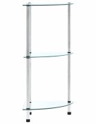 vidaXL Етажерка с 3 рафта прозрачна 30x30x67 см закалено стъкло
