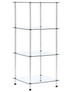 vidaXL Етажерка с 4 рафта прозрачна 40x40x100 см закалено стъкло