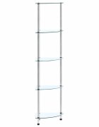 vidaXL Етажерка с 5 рафта прозрачна 30x30x130 см закалено стъкло