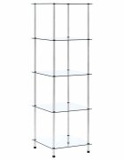 vidaXL Етажерка с 5 рафта прозрачна 40x40x130 см закалено стъкло