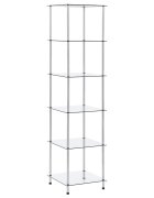 vidaXL Етажерка с 6 рафта прозрачна 40x40x160 см закалено стъкло