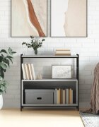 vidaXL Етажерка сив сонома 80x30x785см инженерно дърво и желязо