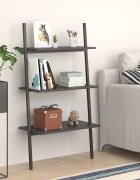 vidaXL Етажерка стълба с 3 рафта черна 64x34x116 см