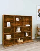 vidaXL Етажерка за дискове опушен дъб 100x23x895 см инженерно дърво