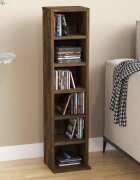 vidaXL Етажерка за дискове опушен дъб 21x20x88 см инженерно дърво