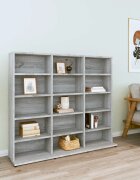 vidaXL Етажерка за дискове сив сонома 100x23x895 см инженерно дърво
