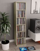 vidaXL Етажерка за дискове сонома дъб 21x20x88 см инженерно дърво