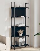 vidaXL Етажерка за книги 5 нива черна 605x24x1665 см инженерно дърво