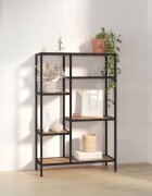 vidaXL Етажерка за книги 80x30x120 см стомана и инженерно дърво