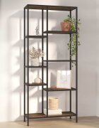vidaXL Етажерка за книги 80x30x180 см стомана и инженерно дърво