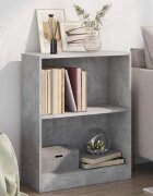 vidaXL Етажерка за книги бетонно сива 60x24x76 см инженерно дърво