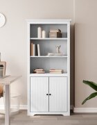 vidaXL Етажерка за книги BODO бяла 82x40x173 см бор масив