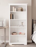 vidaXL Етажерка за книги BODO бяла 82x40x173 см бор масив 5 нива