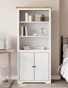 vidaXL Етажерка за книги BODO бяло и кафяво 82x40x173 см бор масив