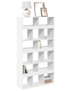 vidaXL Етажерка за книги бяла 100x33x1875 см инженерно дърво