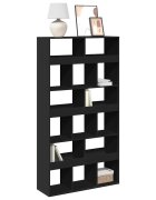 vidaXL Етажерка за книги черна 100x33x1875 см инженерно дърво