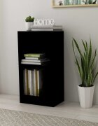 vidaXL Етажерка за книги черна 40x24x75 см инженерно дърво