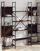 vidaXL Етажерка за книги кафяв дъб 1555x24x1665 см инженерно дърво