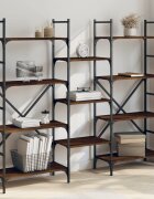 vidaXL Етажерка за книги кафяв дъб 160x285x1365 см инженерно дърво