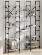 vidaXL Етажерка за книги сив сонома 1275x285x1725см инженерно дърво