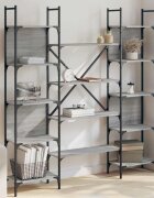 vidaXL Етажерка за книги сив сонома 1555x24x1665 см инженерно дърво