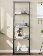 vidaXL Етажерка за книги сив сонома 50x33x153 см инженерно дърво