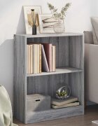 vidaXL Етажерка за книги сив сонома 60x24x76 см инженерно дърво