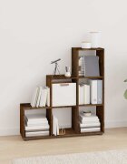 vidaXL Етажерка за книги стълбище опушен дъб 107 см инженерно дърво