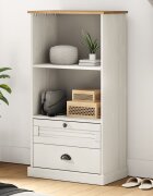 vidaXL Етажерка за книги VIGO бяла 60x35x1145 см бор масив