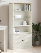 vidaXL Етажерка за книги VIGO бяла 85x35x170 см бор масив