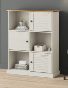 vidaXL Етажерка за книги VIGO бяла 90x35x1145 см бор масив