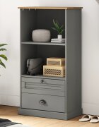 vidaXL Етажерка за книги VIGO сива 60x35x1145 см бор масив