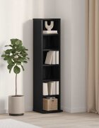 vidaXL Етажерка за компактдискове 21x20x88 см инженерно дърво
